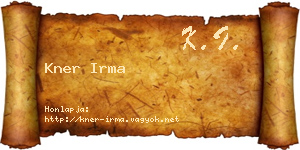 Kner Irma névjegykártya